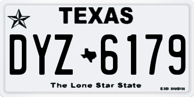 TX license plate DYZ6179