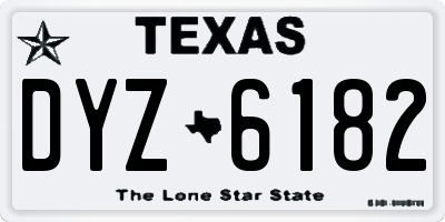 TX license plate DYZ6182