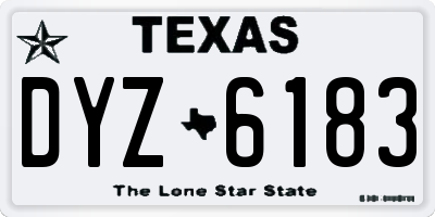 TX license plate DYZ6183