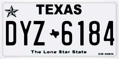 TX license plate DYZ6184