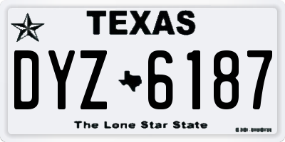 TX license plate DYZ6187