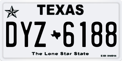 TX license plate DYZ6188
