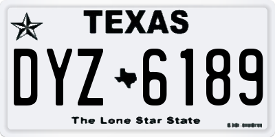 TX license plate DYZ6189