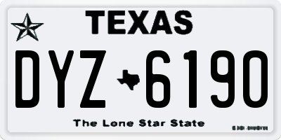 TX license plate DYZ6190