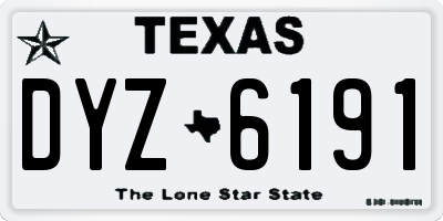 TX license plate DYZ6191
