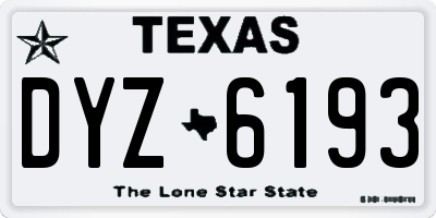 TX license plate DYZ6193