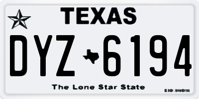 TX license plate DYZ6194