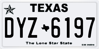TX license plate DYZ6197
