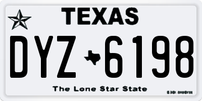 TX license plate DYZ6198