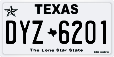 TX license plate DYZ6201