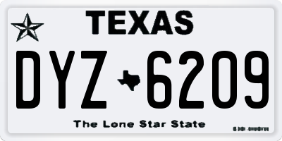 TX license plate DYZ6209