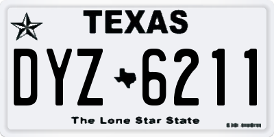 TX license plate DYZ6211