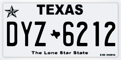 TX license plate DYZ6212