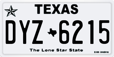 TX license plate DYZ6215