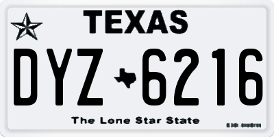 TX license plate DYZ6216