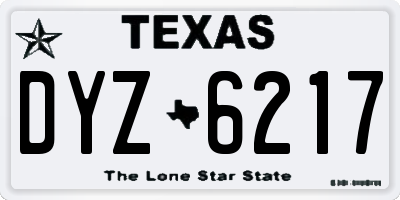 TX license plate DYZ6217