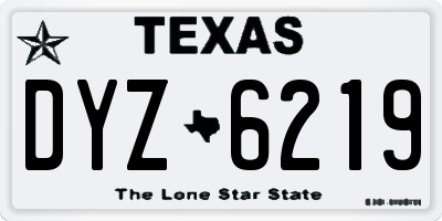 TX license plate DYZ6219