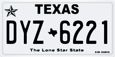 TX license plate DYZ6221