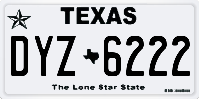 TX license plate DYZ6222