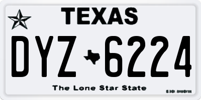TX license plate DYZ6224