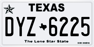 TX license plate DYZ6225