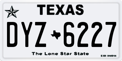 TX license plate DYZ6227