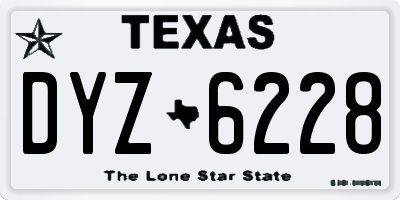 TX license plate DYZ6228