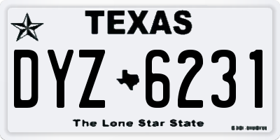 TX license plate DYZ6231