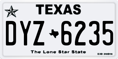 TX license plate DYZ6235