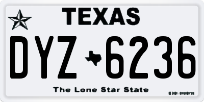 TX license plate DYZ6236