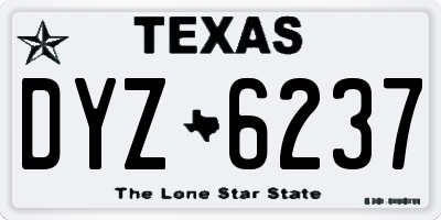 TX license plate DYZ6237