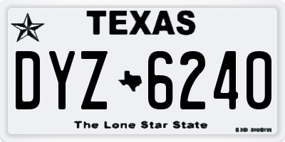 TX license plate DYZ6240
