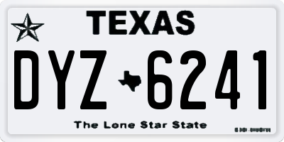 TX license plate DYZ6241