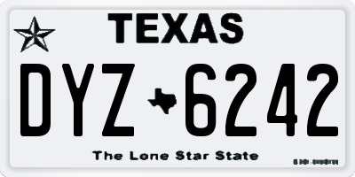 TX license plate DYZ6242