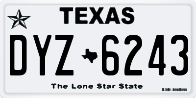 TX license plate DYZ6243