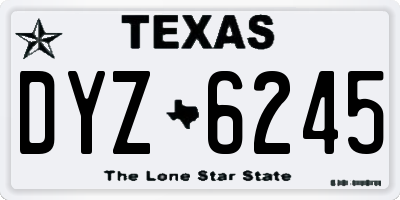 TX license plate DYZ6245