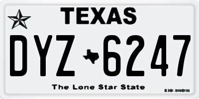 TX license plate DYZ6247
