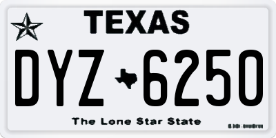 TX license plate DYZ6250