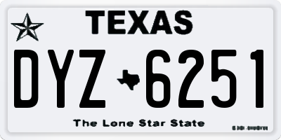 TX license plate DYZ6251