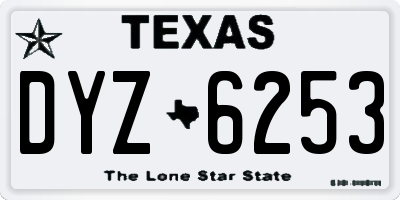 TX license plate DYZ6253