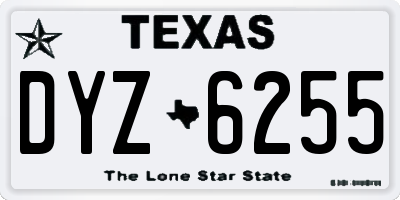 TX license plate DYZ6255