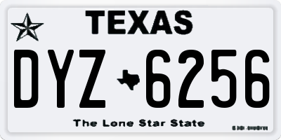TX license plate DYZ6256