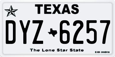 TX license plate DYZ6257