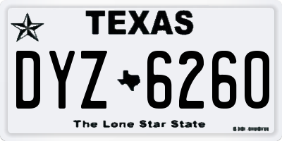 TX license plate DYZ6260