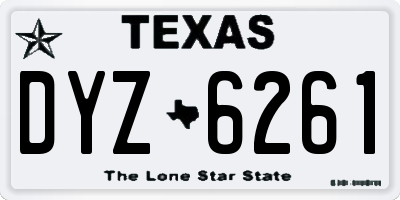 TX license plate DYZ6261