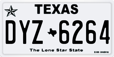 TX license plate DYZ6264