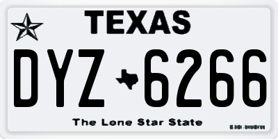 TX license plate DYZ6266