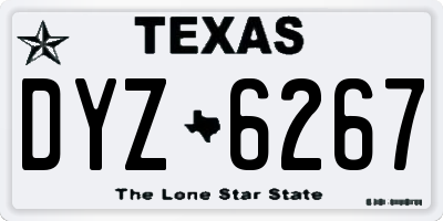 TX license plate DYZ6267