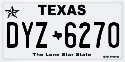 TX license plate DYZ6270