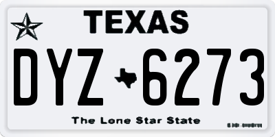 TX license plate DYZ6273